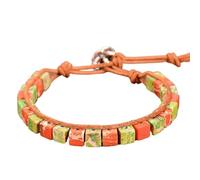 TYNXK Bracelet à Perles Bracelets en cuir multicolores de style ethnique, perles gitane réglables, for femmes et hommes, bijoux fête(Color-03)