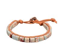 TYNXK Bracelet à Perles Bracelets en cuir multicolores de style ethnique, perles gitane réglables, for femmes et hommes, bijoux fête(Color-02)