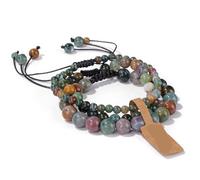 TYNXK Bracelet à Perles Bracelets en perles d'agate tendance, ajustables, équilibre des pierres, bijoux for femmes et hommes(Color-13)