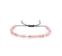 TYNXK Bracelet à Perles Mini bracelet 2 x 4 mm for femme et homme, pendentif en pierre d'agate, tissage de yoga, prière, bijoux, boutique cadeaux(Color-19)