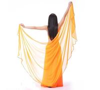 TYNXK Foulard en Soie pour La Danse Orientale Voiles de Danse du Ventre Ailes de Papillons de Nuit Couleur Unie Foulard en Mousseline de Soie Châle 250x120cm. Voiles De Danse Soie (Color : Orange)