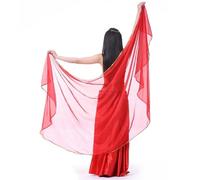 TYNXK Foulard en Soie pour La Danse Orientale Voiles de Danse du Ventre Ailes de Papillons de Nuit Couleur Unie Foulard en Mousseline de Soie Châle 250x120cm. Voiles De Danse Soie (Color : Red)