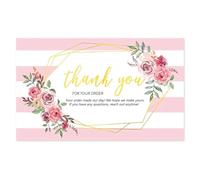 TYNXK Lot de 10 à 30 cartes de remerciement avec motif floral for petites entreprises, carte d'appréciation exquise, décoration cadeau 9 x 5,4 cm(Color-21,10PCS)