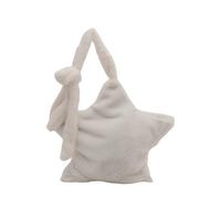 TYNXK Sac Fourre-Tout En Peluche Sac à main for femme, fourre-tout moelleux, grande capacité, couleur unie, bandoulière, collection automne-hiver(White)