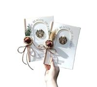 TYNXK Vœux de mariage créatifs Om et discours de la mariée Carte manuscrite haut de gamme Déclaration Cadeau plié(Color-02)