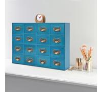 TyochiAki Armoire à pharmacie vintage en bois 50 x 10 x 35 cm - Organiseur de tiroir pour commode, bureau (bleu)