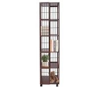 TyochiAki Bibliothèque pivotante à 6 étages - 37,08 x 37,08 x 162,05 cm - Étagère d'angle rotative à 360° - Pour chambre à coucher, salon - Marron foncé