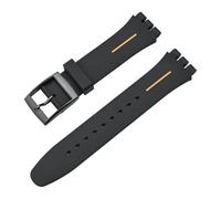 Tyogeephy Bracelet compatible avec Swatch 16mm 17mm 19mm 20mm, bracelet de rechange réglable en silicone souple