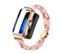 Tyogeephy Bracelet Cuir Compatible avec Huawei Band 8/7 pour Femme et Homme - Acier Inoxydable de Remplacement