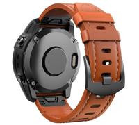 Tyogeephy Bracelet en Cuir Véritable pour Garmin Fenix 5 Plus, 6, 7, 8 - 22mm & 26mm QuickFit, Artisanal Premium en Noir/Marron