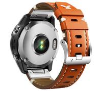 Tyogeephy Bracelet en Cuir Véritable pour Garmin Fenix 5 Plus, 6, 7, 8 - 22mm & 26mm QuickFit, Artisanal Premium en Noir/Marron