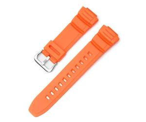 Tyogeephy Bracelet pour Casio MCW-100/MCW-110H/W-S220/HDD-S100/HDD-S100/WV-200/AE-2000, Bracelet Fitness Bande de Remplacement en Silicone Strap Extensible Compatible avec MCW100