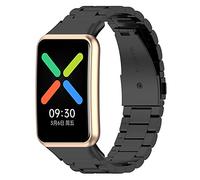 Tyogeephy Bracelet Sport Compatible avec OPPO WATCH FREE, Acier Inoxydable Noir, Unisexe, Taille Unique, Résistant à l'eau