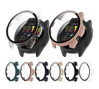 Tyogeephy Compatible avec Garmin Forerunner 265 Trempé,[Anti-Rayures] 9H HD Protection Écran en Verre Trempé TPU Coque Anti-Rayures Case