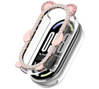 Tyogeephy Compatible avec Xiaomi Band 10/8/9 Cristal Coque Protection Écran, Dur PC Bumper Case avec Protecteur D'écran en Verre Trempé, Antichoc Etui de Protection