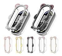 Tyogeephy Compatible avec Xiaomi Band 10/8/9 Cristal Coque Protection Écran, Dur PC Bumper Case avec Protecteur D'écran en Verre Trempé, Antichoc Etui de Protection