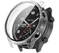 Tyogeephy Coque Compatible avec Oneplus watch 2R, [Avec Screen Protector] Coque Protection 9H HD Protection Écran en Verre Trempé PC Coque Anti-Rayures Case