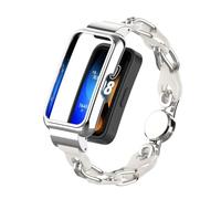 Tyogeephy Cuir Bracelet Compatible avec Huawei Band 8/ Band 7 Femme Homme, Acier Inoxydable Bracelet de Remplacement pour Huawei Band 8/ Band 7