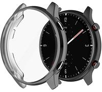 Tyogeephy Écran Protecteur Coques Compatible avec Amazfit GTR 2 & Amazfit GTR 2e Watch TPU Mince Coques [Plating Metal Color Frame] [3D Full Coverage] Coque protectrice pour Amazfit GTR 2 Watch