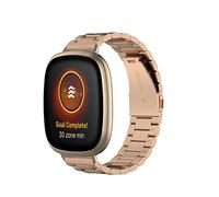 Tyogeephy Métal Bracelet Compatible avec Fitbit versa 4/versa 3/Sense Bracelet, Bracelet réglables Acier Inoxydable avec Double Boucle déployante pour Fitbit versa 4/versa 3/Sense Smartwatch