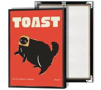 TYOHU Toile murale encadrée avec motif de chat noir amusant et insolite - Cadeau pour amoureux des chats - Décoration pour cuisine, salon - 30,5 x 40,6 cm