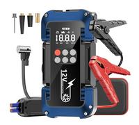 Tyonto Booster Batterie Voiture avec Compresseur,4000A 26800mAh,12V Jump Starter Portable Booster Batterie (Jusqu’à All Gaz Ou 8L Diesel) avec Grand éCran LCD,Lampe à LED,Pinces Intelligentes