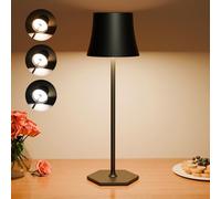 Tyonto Lampe Table LED Rechargeable Sans Fil,Réglage Tactile.Batterie 5000mAh,Chargement USB,IP54 Étanche,Peut Être Poser Bureau,Chevet,Chambre,Extérieur,Salon Lampes,Veilleuse (1 pièce, black)