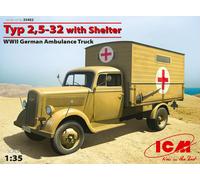 Typ 2,5 -32 With Shelter, Allemand WWII Ambulance Camion 1:3 5 Plastic Model Kit