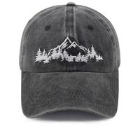 TypasTdqk Casquette de baseball réglable brodée en coton pour homme et femme Motif arbres de montagne, Noir , Taille unique