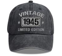 TypasTdqk Casquette de baseball vintage brodée en coton, édition limitée et amusante pour anniversaire, années 1925 1935 1945 1955 1965 1975 1985 1995 2005, Noir , Taille unique
