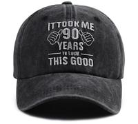 TypasTdqk It Took Me 30 40 50 60 70 80 90 Years to Look This Good Hat Casquette de baseball humoristique en coton brodé pour anniversaire, Noir , Taille unique