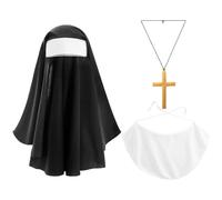 (Type A) Tenues de cosplay de nonne Costume de missionnaire Chapeau de nonne Coiffe de prêtre en croix
