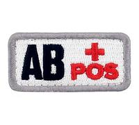 Type AB positif Groupe sanguin tactique Brodé Crochet et boucle d'attache Patch, Rouge et noir