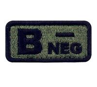 Type B négatif Groupe sanguin tactique Brodé Crochet et boucle d'attache Patch, Olive terne