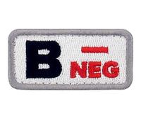 Type B négatif Groupe sanguin tactique Brodé Crochet et boucle d'attache Patch, Rouge et noir