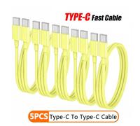 Type C à Type C PD câble de charge rapide pour téléphone 15 16 Huawei Xiaomi Samsung Type C câble de tissage accessoires ligne de données Yellow 5PCS 1m
