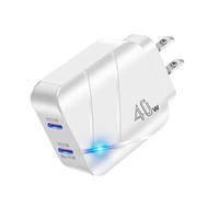 Type C Adaptateur Port de Charge Rapide Chargeur Portable Voyage Adaptateur de Charge Compact Type C Chargeur Rapide 40W Portable USB Charger Port Adaptateur Station de Charge Rapide Portable Power