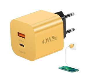 Type C Chargeur PD 40W Chargeur Rapide Pour Smartphones | Chargeur mural pour téléphones pour voyageurs Travail à domicile Technologie Amateurs Joueurs Table de nuit Voiture Café