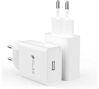 Type-C Chargeur Rapide Pour Samsung Galaxy A14, A13, A15, A12, 4g/5g, S10, S9, S8, A04s, A05s, A33, A23, A32, A21s, A53, S24, S23, S22, S21, S20. Compatible Xiaomi Note9, Avec Blanc 2-Pack