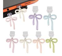 Type C Dust Plug Charm Anti Dust Plug Cover Bow Charging Port Protector | Tiny Protective Phone Decor Zinc Alloy Cellphone Charm for Tablets & Laptop