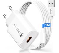 Type C Fast Charge Charger for Samsung Galaxy A14, A13, A15, A12, 4G/5G, S10, S9, S8, Xiaomi, Redmi, Huawei, Quick Charge 3.0 Adapter USB Mains Charger Telephone with 2M USB C Cable