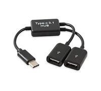 Type C OTG USB 3.1 mâle double 2.0 femelle OTG Charge 2 ports Hub Câble et découpeuse Traitement de mode bon marché