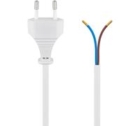 Type C Power Cable CEE7Bipolar Plug to TerminalSection 0.75 mm²HO3VVH2-FSuitable for Sockets,Power Sockets,SocketsWhite1.5 m