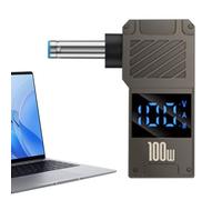 Type-C to DC Interface Adapter - 100W PD Charger Connector Tip | to Laptop Barrel Jack Converter with Digital Display, Fast Charging Power Adapter for Notebook, Router, and Battery Pack