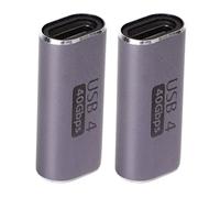 Type C to Type C Adapter Female to Female, 40Gbps Data Transfer & 100W Fast Charging, USB C Connector for Video & Power - 2 Pcs