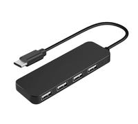 Type C USB Splitter 4-Port Hub ABS Portable Data Adapter 30cm Cable | Portable 4-port Type C USB splitter with spaced interfaces allows simultaneous plugging for versatile office and outdoor work