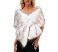Type Chapelet hiver fausse connaissance superficielle écharpe Wrap col haussement d'épaules pour dame Poncho dîner de mariage pour les femmes et les filles Terre Neuve (Coffee, One Size)