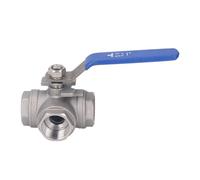 Type commercial industriel durable antirouille du gaz 1in T de pétrole de l'eau d'entraînement manuel d'acier inoxydable de robinet à tournant sphérique de 3 manières