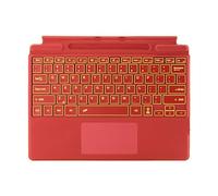 Type Cover pour Microsoft Surface Pro 8, 9, 10, X ou 11, clavier fin et portable sans fil avec pavé tactile (rouge coquelicot, rétroéclairé)