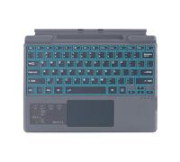 Type Cover pour Microsoft Surface Pro 8, 9, 10, X ou 11, clavier sans fil fin portable avec pavé tactile (noir/gris, rétroéclairé)